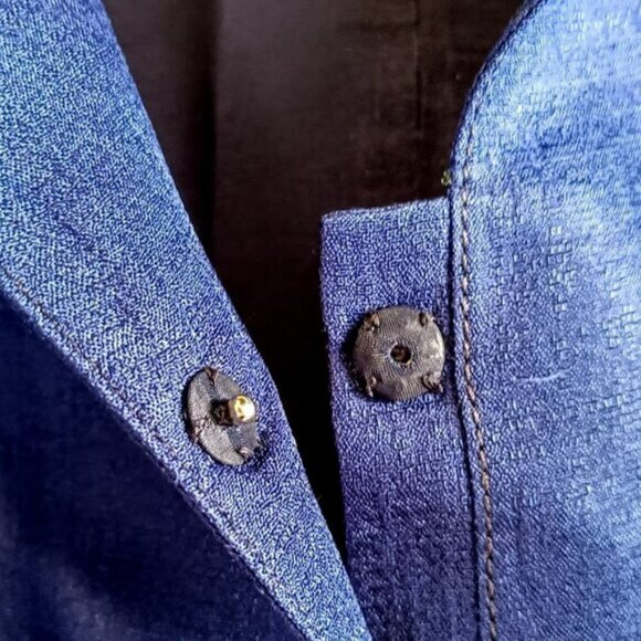 Piazza Sempione Blue Italian Silk Peplum Jacket - Picture 3 of 8